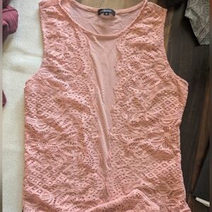 Light Pink Lace Mesh Jumpsuit